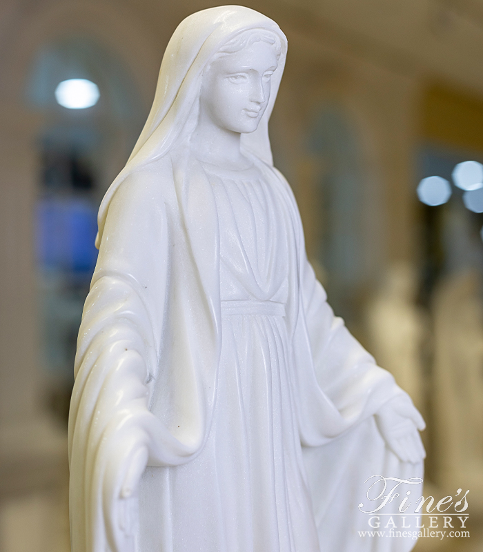 Marble Statues  - 24 Inch Our Lady Of Grace Marble Statue - MS-1407